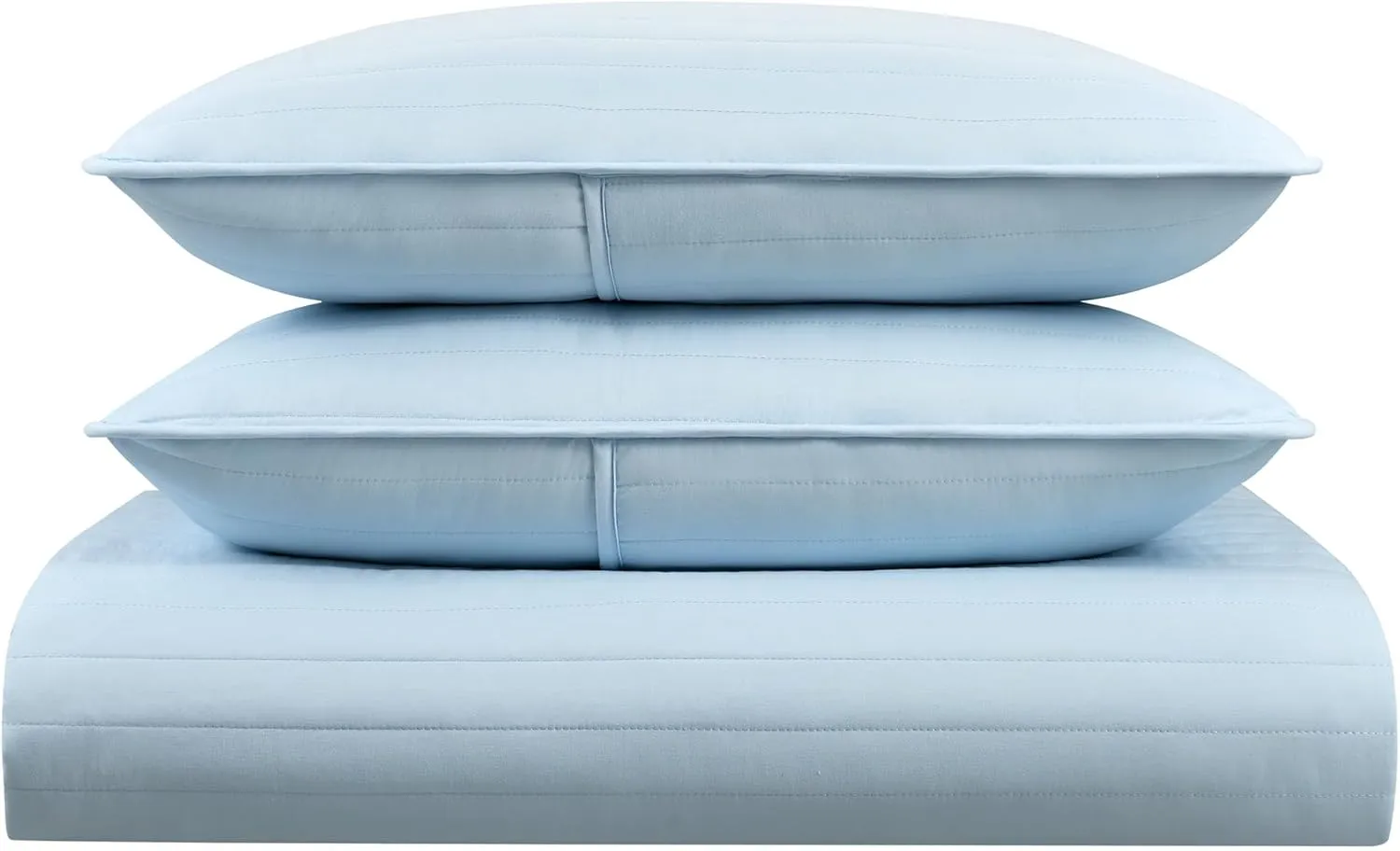 Arkwright Full/Queen Quilt Set - Soft Brushed Lightweight Microfiber Bedspread Coverlet Bedding Sets for All Seasons (1 Quilt, 2 Pillowcases Shams), 90x90 in, Light Blue