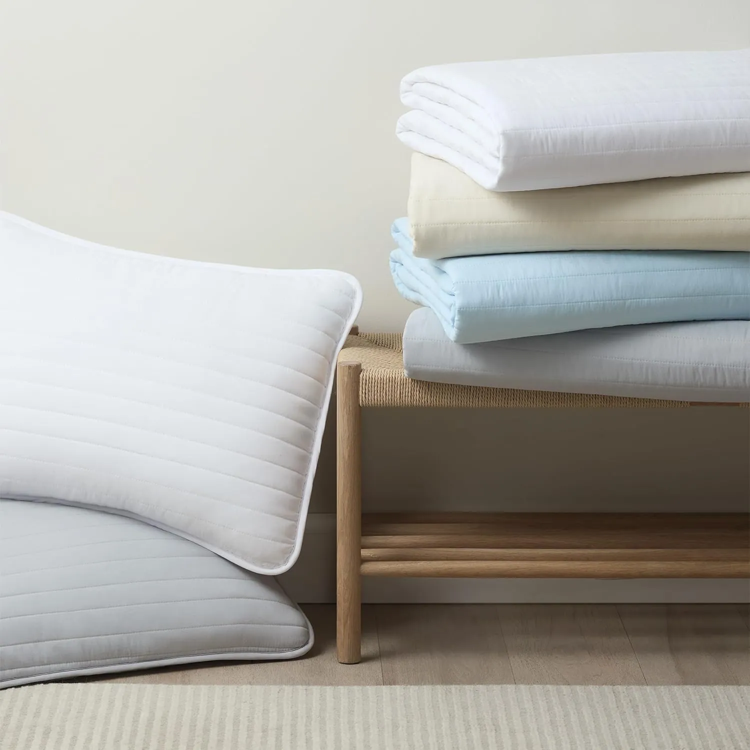 Arkwright Full/Queen Quilt Set - Soft Brushed Lightweight Microfiber Bedspread Coverlet Bedding Sets for All Seasons (1 Quilt, 2 Pillowcases Shams), 90x90 in, Light Blue
