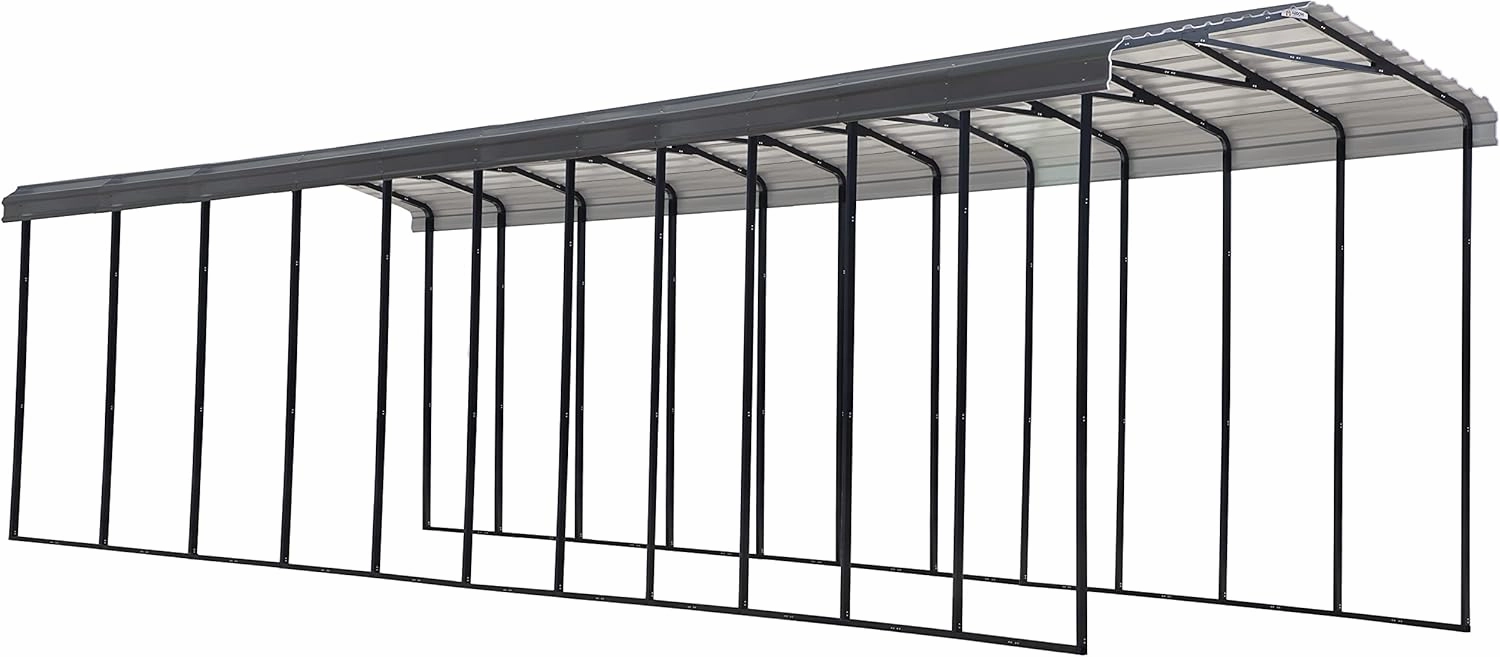 Arrow Carports Galvanized Steel Carport, RV Metal Carport Kit, 14' x 51' x 14', Charcoal