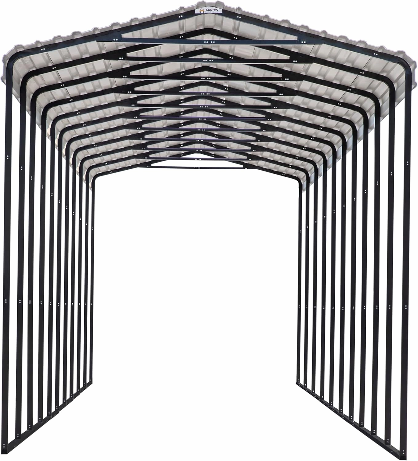 Arrow Carports Galvanized Steel Carport, RV Metal Carport Kit, 14' x 51' x 14', Charcoal