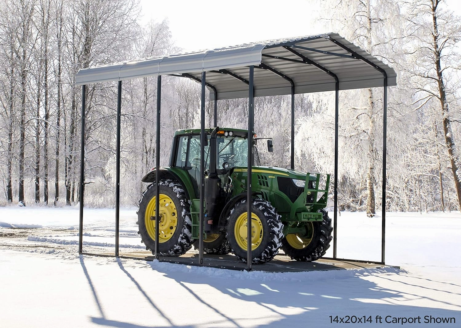 Arrow Carports Galvanized Steel Carport, RV Metal Carport Kit, 14' x 51' x 14', Charcoal