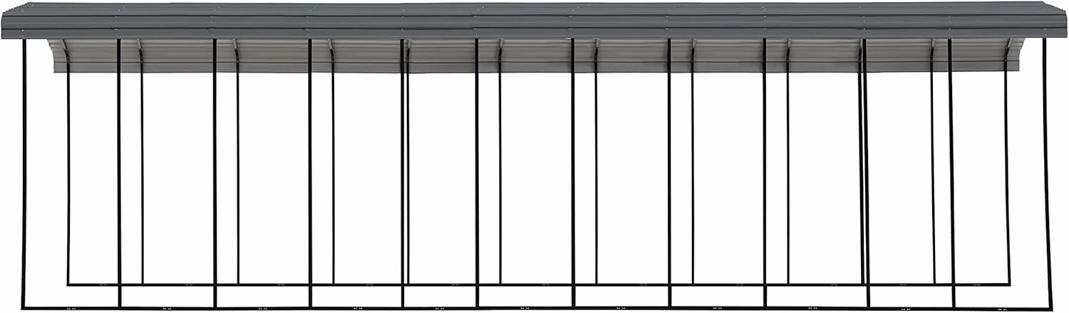 Arrow Carports Galvanized Steel Carport, RV Metal Carport Kit, 14' x 51' x 14', Charcoal