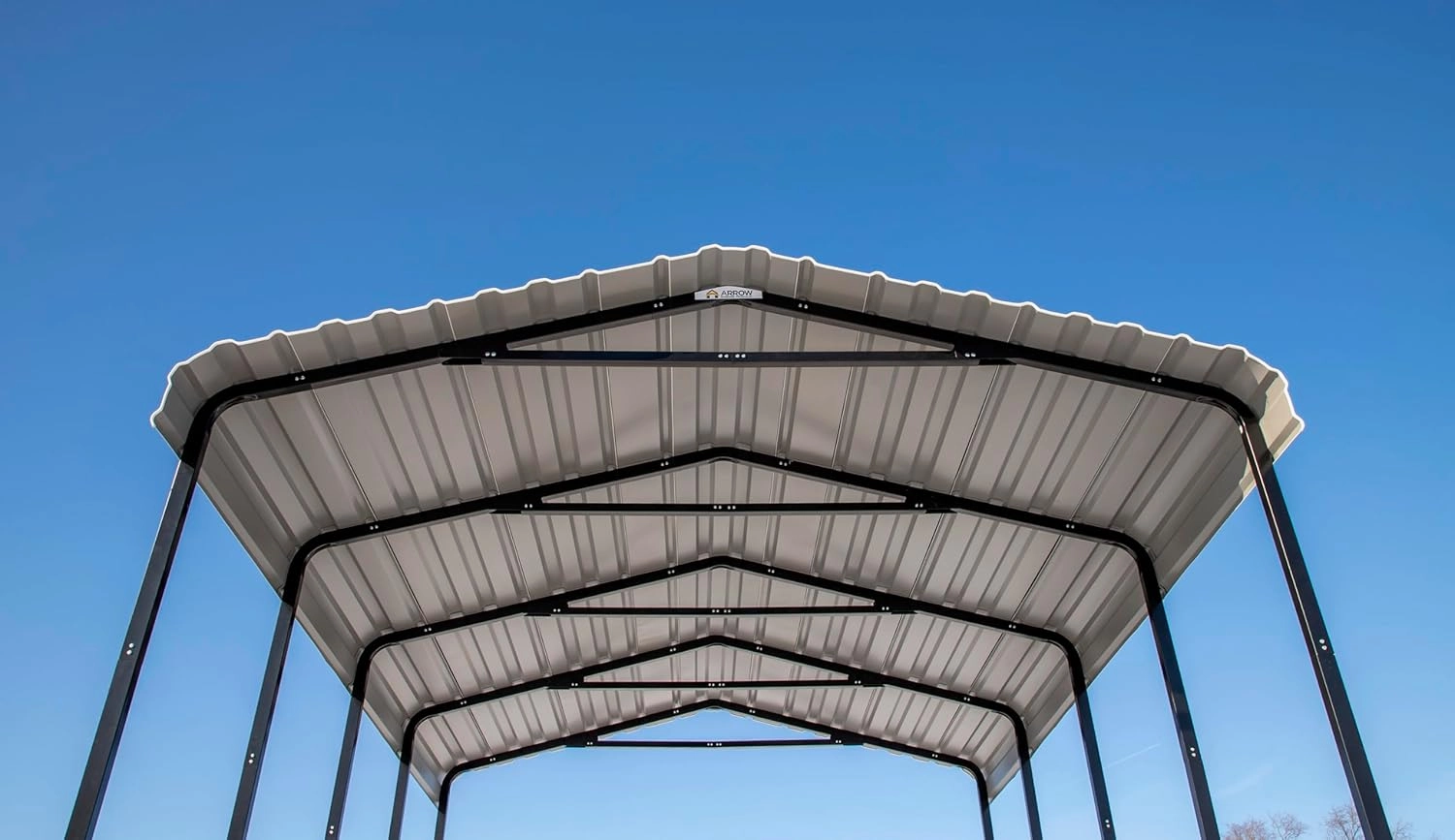 Arrow Carports Galvanized Steel Carport, RV Metal Carport Kit, 14' x 51' x 14', Charcoal