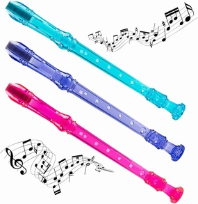 ArtCreativity Recorders for Kids, Set of 3, Recorder Music Toys with Cleaning Rods, Colorful Musical Instruments for Children, Music Birthday Party Favors, Goodie Bag Stuffers, and Teacher Rewards