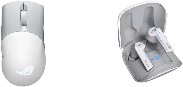 ASUS ROG Keris Wireless AimPoint Gaming Mouse, Tri-Mode connectivity, 36000 DPI Sensor & ROG Cetra True Wireless Gaming Headphones (Low-Latency Bluetooth Earbuds