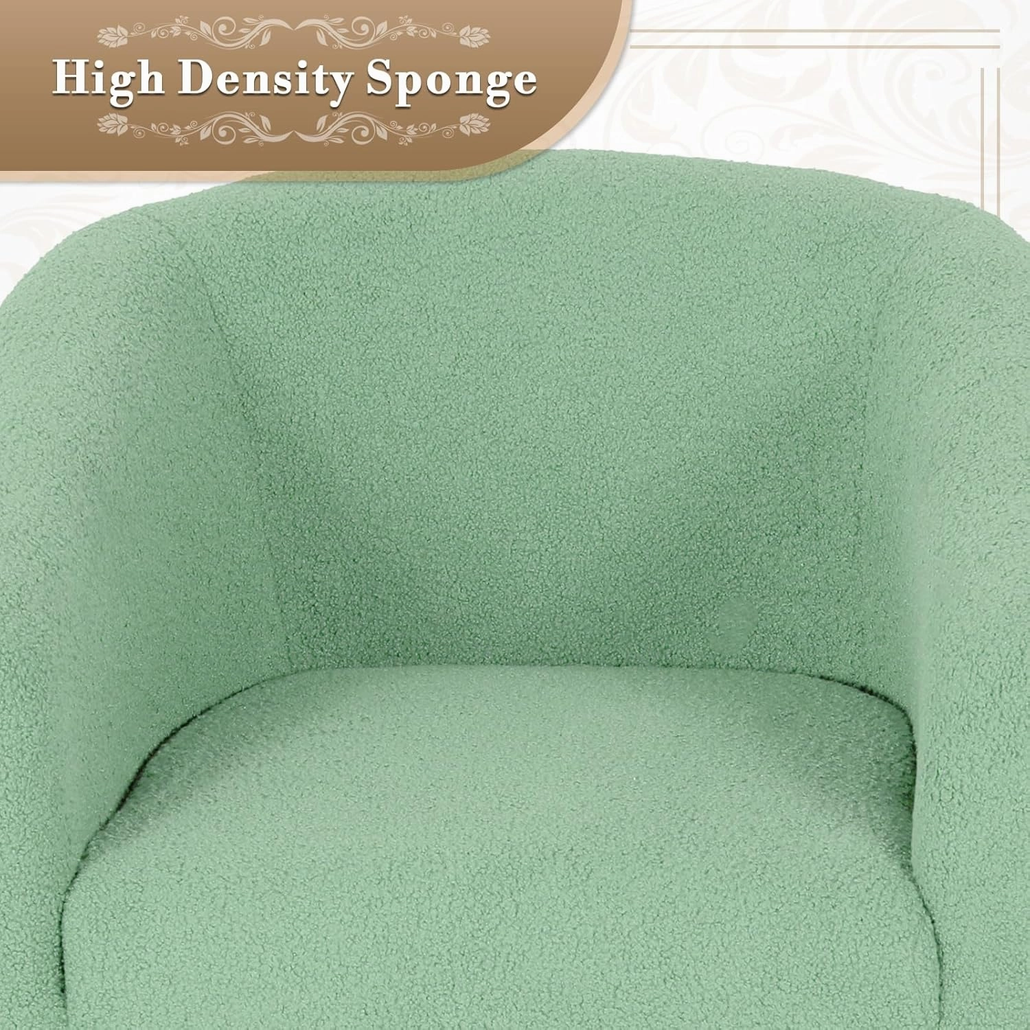 Athena Collection Accent Barrel Chair for Living Room, Soft Comfort Armchair for Bedroom, Modern Single Sofa Chair Comfy Chair for Reading Rest, Green