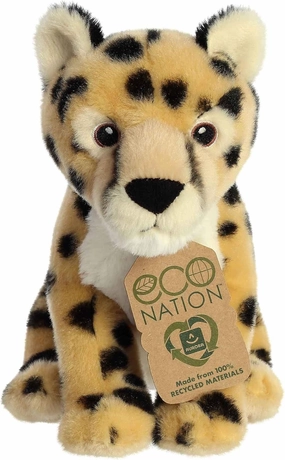 Aurora® Responsibly Made Eco Nation™ Cheetah Stuffed Animal - Ideal for Playtime Adventures - Perfect for Birthdays or Just Because - Gold 9 Inches