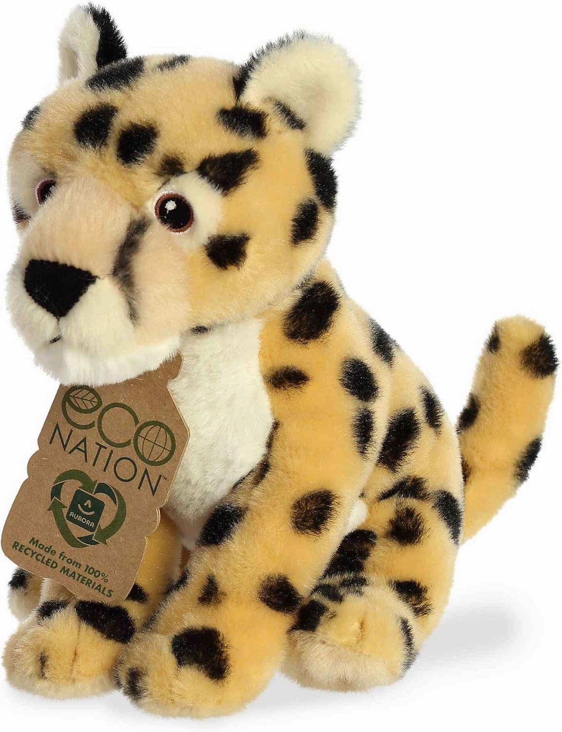 Aurora® Responsibly Made Eco Nation™ Cheetah Stuffed Animal - Ideal for Playtime Adventures - Perfect for Birthdays or Just Because - Gold 9 Inches