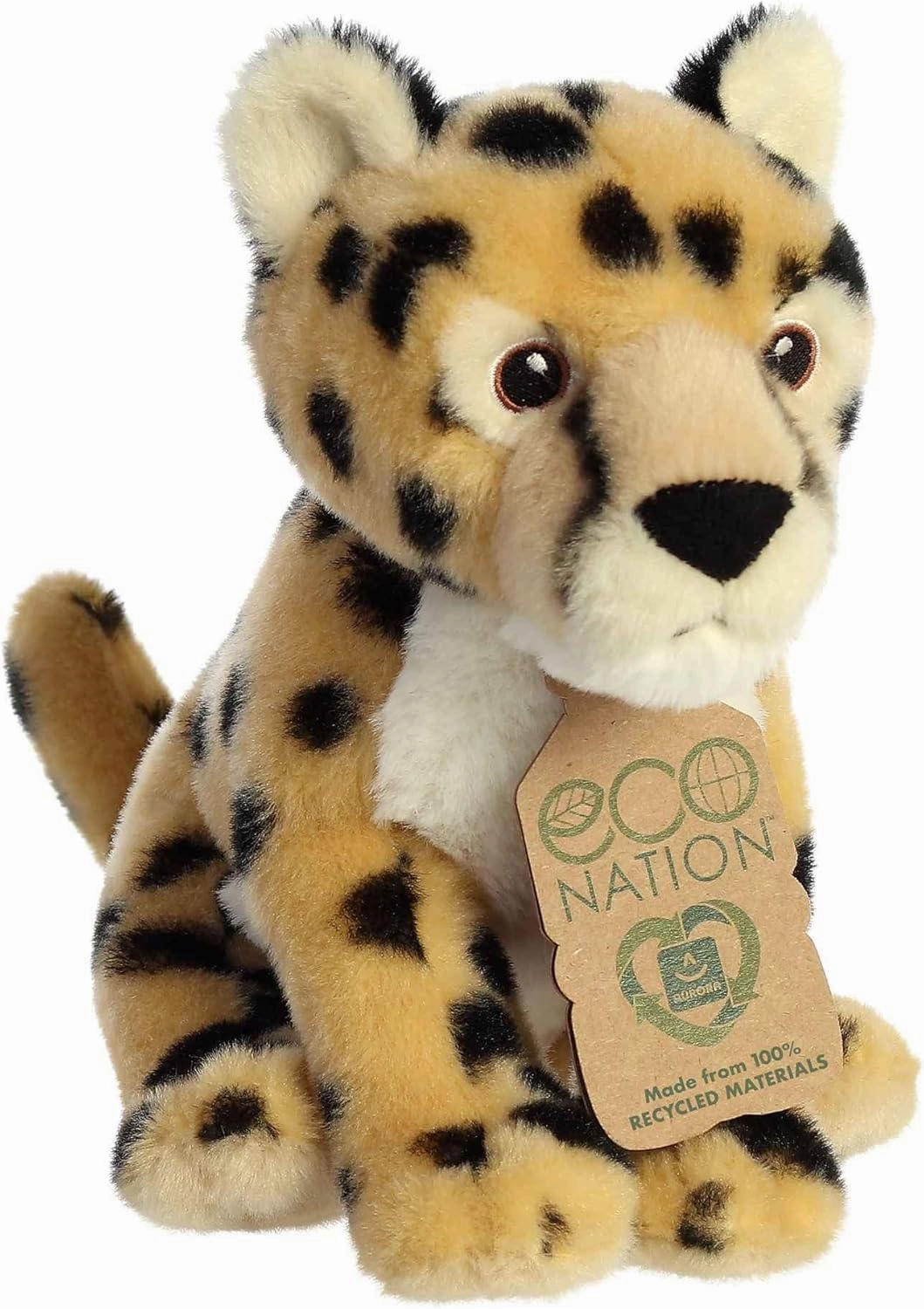 Aurora® Responsibly Made Eco Nation™ Cheetah Stuffed Animal - Ideal for Playtime Adventures - Perfect for Birthdays or Just Because - Gold 9 Inches