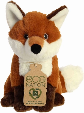 Aurora® Responsibly Made Eco Nation™ Fox Stuffed Animal - Ideal for Playtime Adventures - Perfect for Birthdays or Just Because - Red 9 Inches