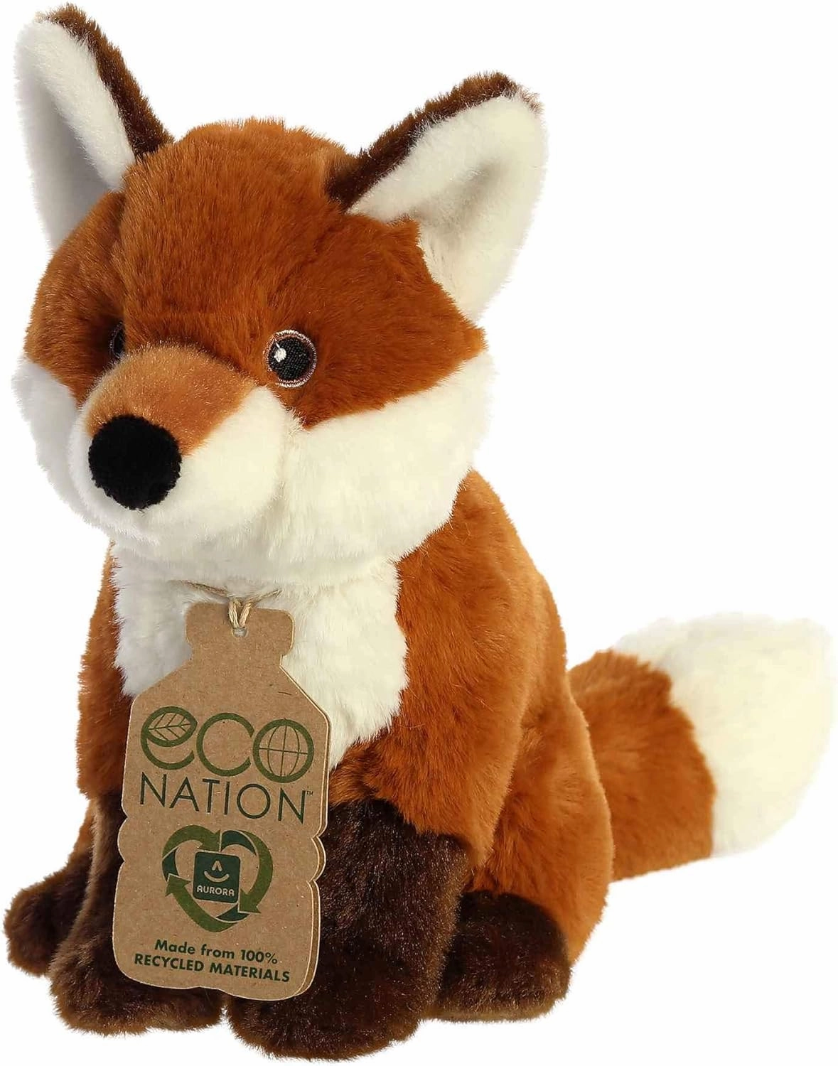 Aurora® Responsibly Made Eco Nation™ Fox Stuffed Animal - Ideal for Playtime Adventures - Perfect for Birthdays or Just Because - Red 9 Inches