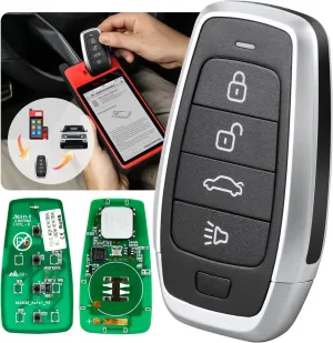 Autel Original Blank Key, IKEYAT004CL, 2025 Programmable Universal Blank Key Replacement, 4-Button OE-Quality for 700  Vehicles, OBD Learning, Dual-Band, 130FT Remote, Work w/ KM100 Scan Tool