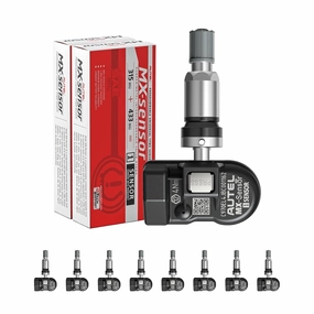 Autel TPMS Sensor, MX-Sensor 2 in 1 (315MHz   433MHz) for 99% of Cars, Wireless Programming 100% Cloneable, Same as OE Sensors, 6-Year Battery Life (Press-in Metal Valve, 8PCS)