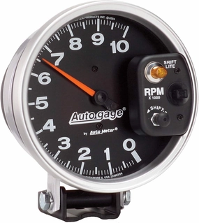 AUTO METER 233903 Autogage Monster Shift-Lite Tachometer,5.000 in.,Black dial/Silver bezel