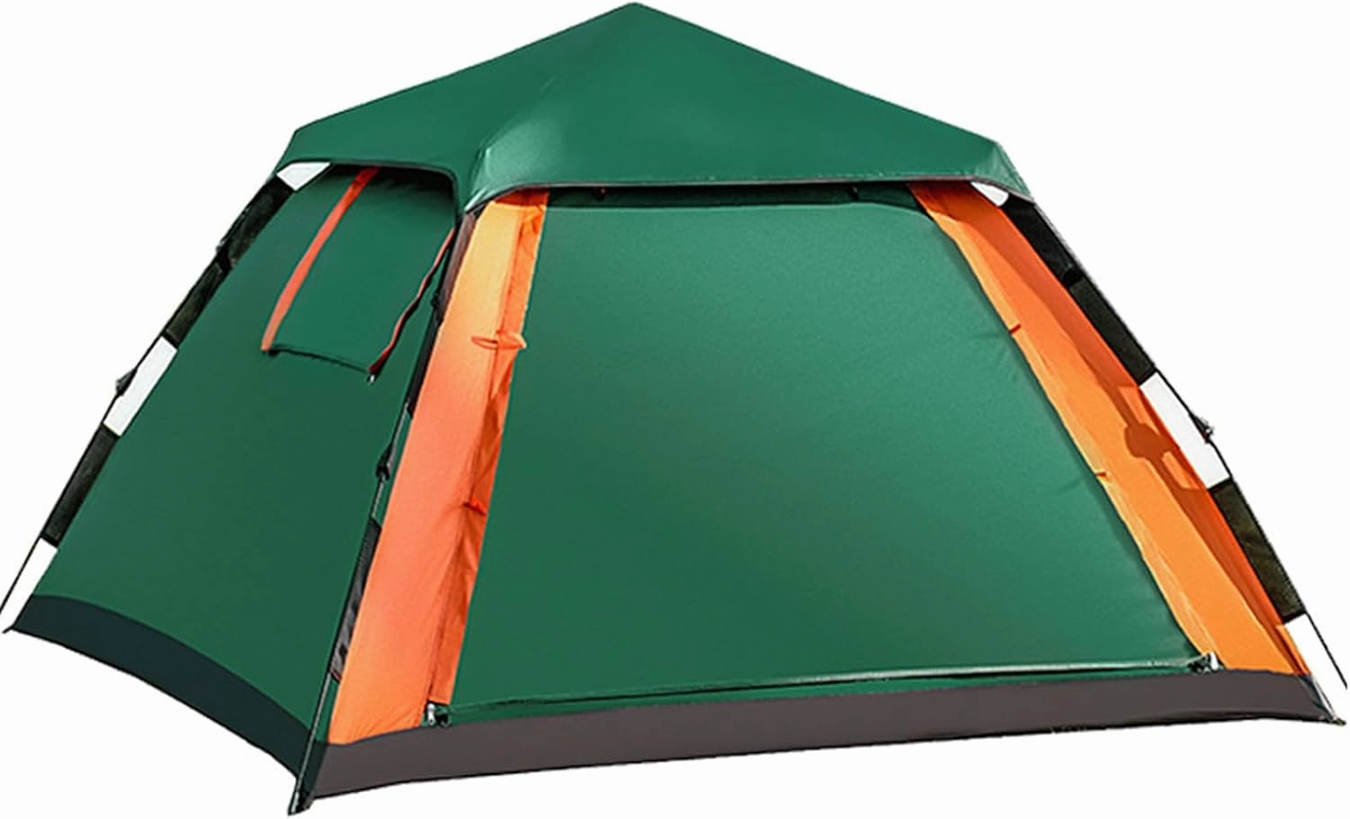 Automatic Hydraulic Camping Tent for 4 People PU Fabric Square Top Design with Vestibule Mesh Windows Skylight Easy Setup Portable