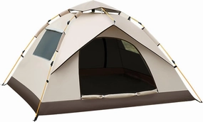 Automatic Pop Up Camping Tents for 2/3/4 Person - Quick and Effortless Set Up Portable Tent with Rain Tarp and Mesh Windows for Family Backpacking