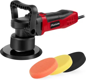 Avid Power Buffer Polisher, 6-inch Dual Action/DA Polisher for Car Detailing, Random Orbital Car Buffer Polisher Waxer Kit with Variable Speed & 3 Polishing Pads-Dark Red