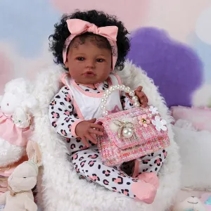 BABESIDE Lifelike Reborn Black Girl- 20-Inch Realistic Newborn Real Life Baby Dolls with Clothes and Toy Gift for Kids Age 3  - Natalie