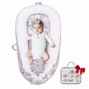 Baby Lounger, Portable Newborn Lounger, Organic Cotton Infant Nest Cover, Adjustable Infant Lounger, Ultra Baby Gift, Baby Bed in Room