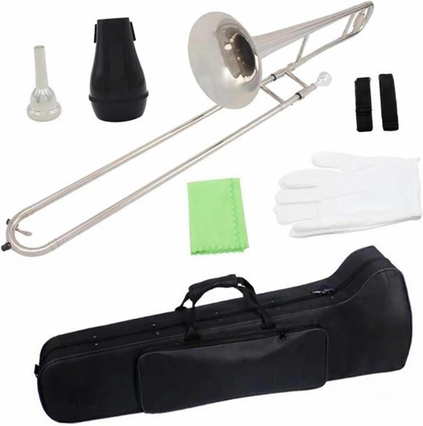 Bb Lacquer Trombone Brass Alto Set With Storage Bag Mute Rod Accessories(Trombon)