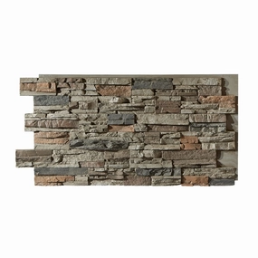 Beams Sedona Faux Stone Panels - Cambridge Gray - 1-Pack - Each Panel is 24 inch High x 48 inch Wide x 1 5/8 inch Thick - Ultra Realistic Looking Wall Panels