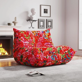 Bean Bag Chairs for Adults, Memory Foam Couch Single Sofa Chair, Soft Teddy Material Cozy Comfy Reading Nook Chairs, Floor Chair for Living Room Bedroom Office