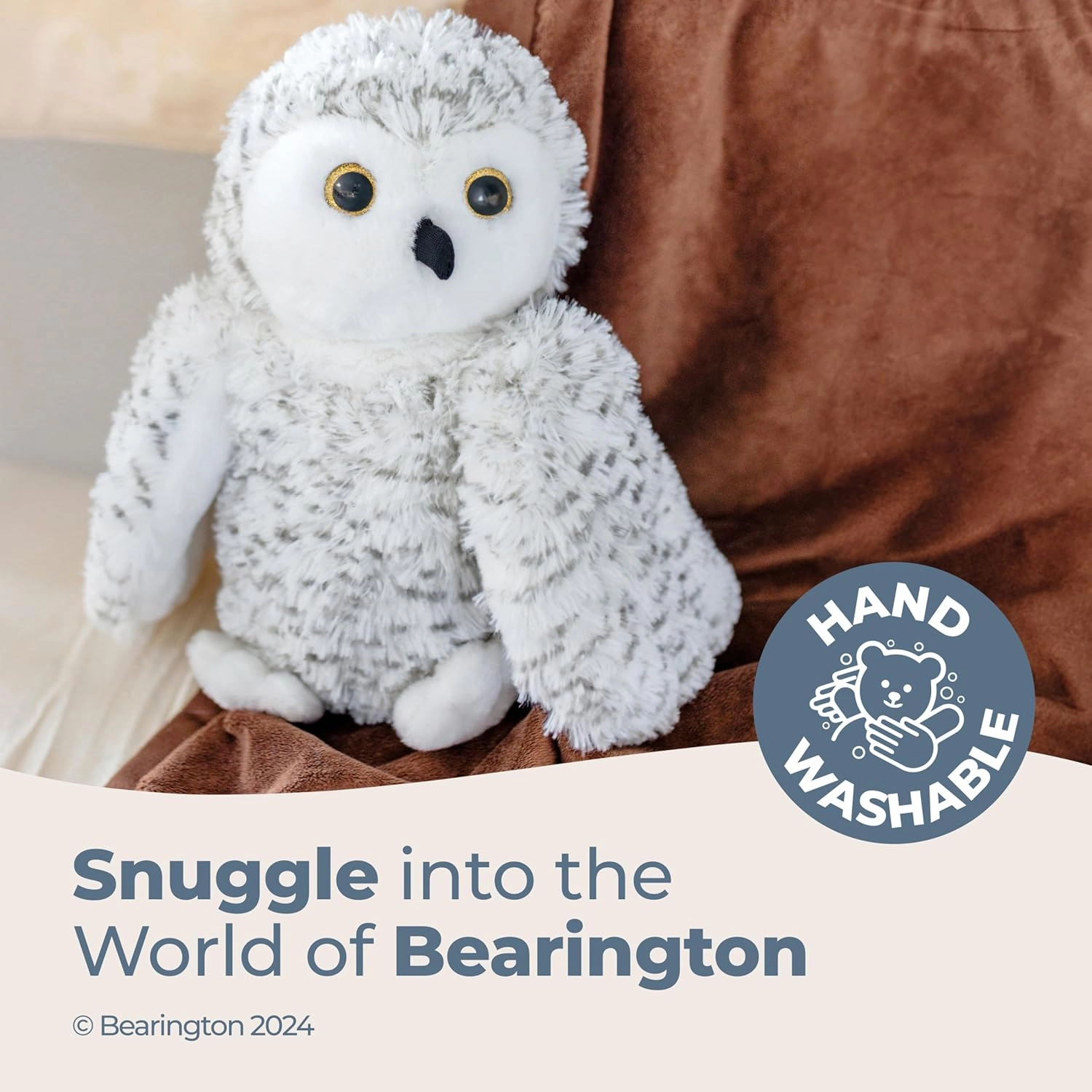 Bearington Collection Owlfred Plush Stuffed Animal White Snowy Owl, 11 inches - Bird Plush Toy