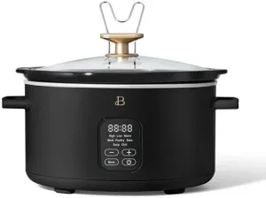 Beautiful 6 Qt Programmable Slow Cooker, Black Sesame by Drew Barrymore (Black Sesame)