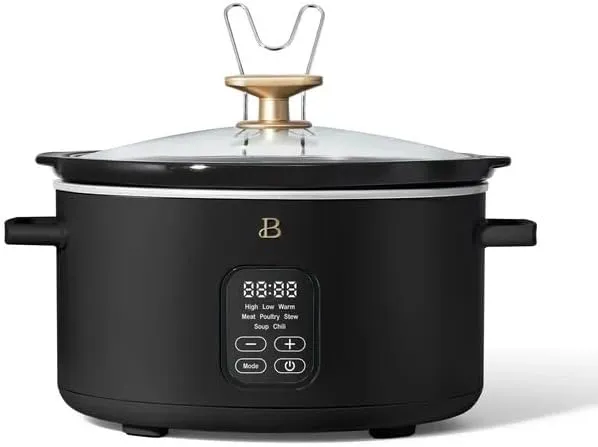Beautiful 6 Qt Programmable Slow Cooker, Black Sesame by Drew Barrymore (Black Sesame)
