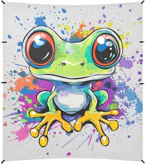 Beauty Frog Artistic Graffiti Beach Cabana Tent UPF50  Protection Water-Resistant Portable Sunshade with Sandbags & Sand Shovel for Camping, Fishing, Backyard Fun