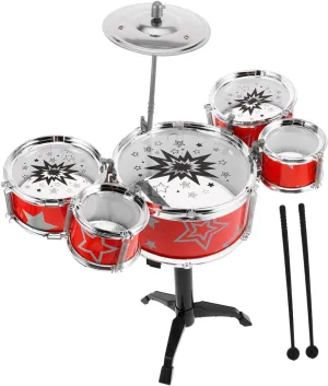 Beginner Jazz Drum Set Musical with Sticks Develops Rhythm Skills Safe Design for Christmas and Early Music Learning