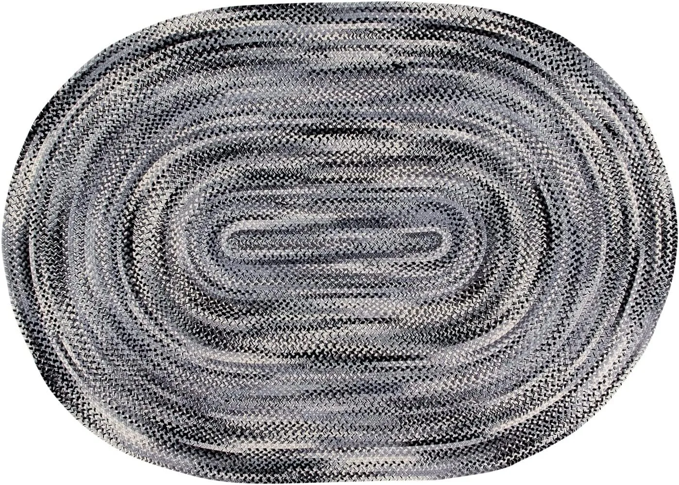 Better Trends Ombre Area Rug, 24" x 72" Runner, Reversible and Durable, 100% Soft Cotton Anti-Fatigue Chenille, Braided Rug for Entryway Living Room, Kitchen - Black