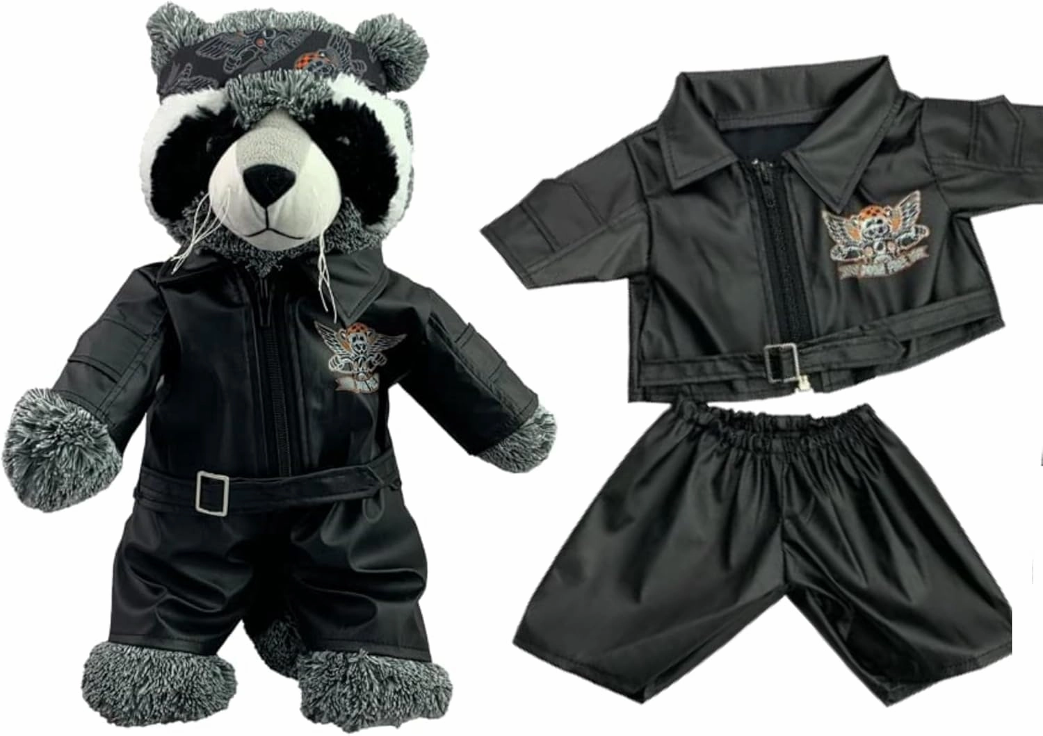 Biker King of The Road Outfit Fits Most 6"-10" Stuffed Animal Soft Toy Your Adventure W/This Road-Ready to Jump Plushie Costume Gift's for Your Cute Teddy Bears