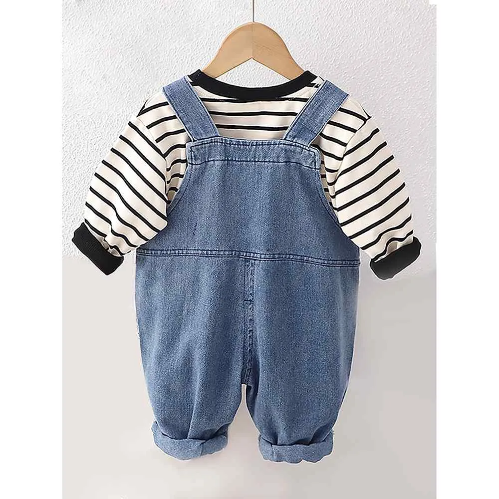 Black tee , Long Teddy toy Dungary Style 2 pc clothing set for Toddlers and Kids
