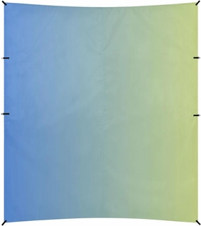 Blue Yellow Gradient Stable Beach Tent UPF50  Easy Setup Outdoor Sun Shade with Sturdy Poles, Sandbags and Shovel for Family Trips, Picnics & Camping