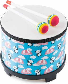 Bongo Floor Tom Drums Set for Kids: Childrens Drum Percussion Music Instrument with 2 Mallets - Preschool Montessori Floor Babies Drum (Blue 8" )
