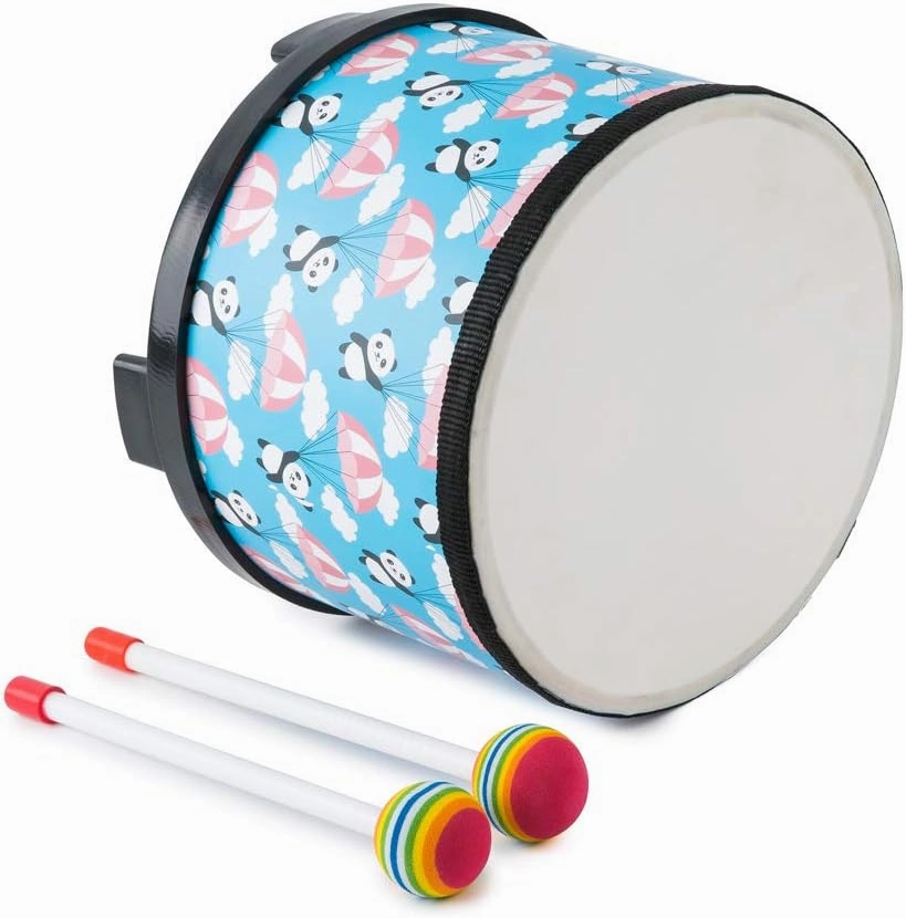 Bongo Floor Tom Drums Set for Kids: Childrens Drum Percussion Music Instrument with 2 Mallets - Preschool Montessori Floor Babies Drum (Blue 8" )