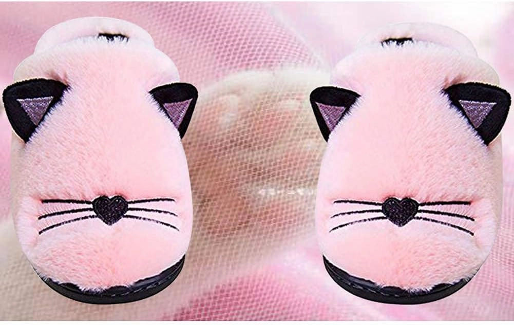 Boys Girls Warm Slippers Kids Family Cute Cat Household Anti-Slip Indoor Home Slippers