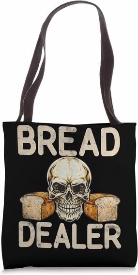 Bread Dealer Cook Cute Sourdough Food Levain Yeast Skull Tote Bag