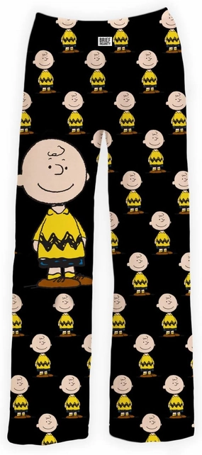 BRIEF INSANITY Charlie Brown Pajama Pants - Comfy, Loose-Fit, Ultra-Soft - Snoopy Lounge Bottoms