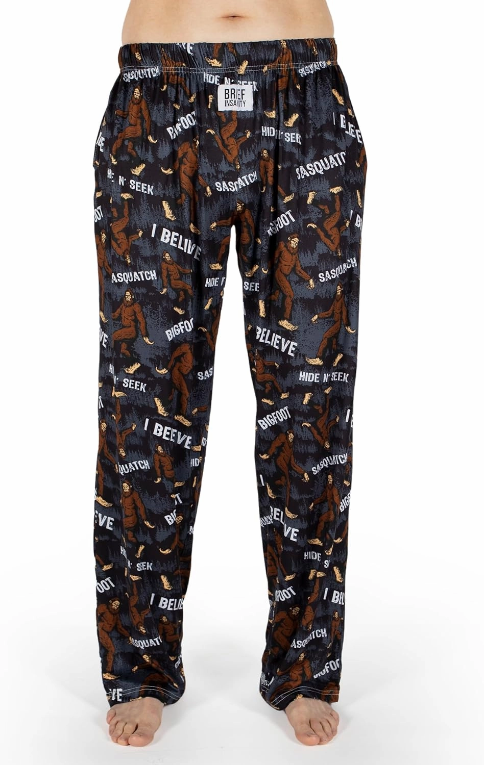 BRIEF INSANITY Lounge Pajama Pants for Men and Women | Outdoors & Camping Print Bottoms - Comfy, Ultra Soft, Loungewear