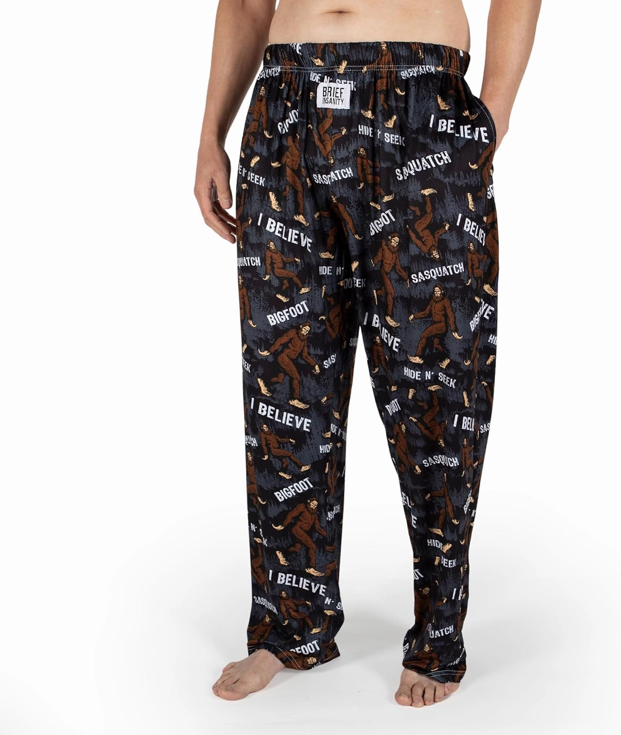BRIEF INSANITY Lounge Pajama Pants for Men and Women | Outdoors & Camping Print Bottoms - Comfy, Ultra Soft, Loungewear