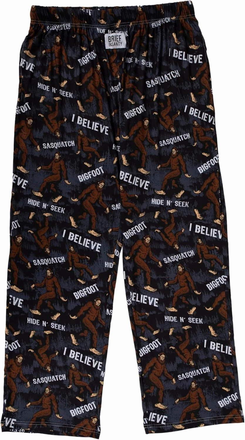 BRIEF INSANITY Lounge Pajama Pants for Men and Women | Outdoors & Camping Print Bottoms - Comfy, Ultra Soft, Loungewear