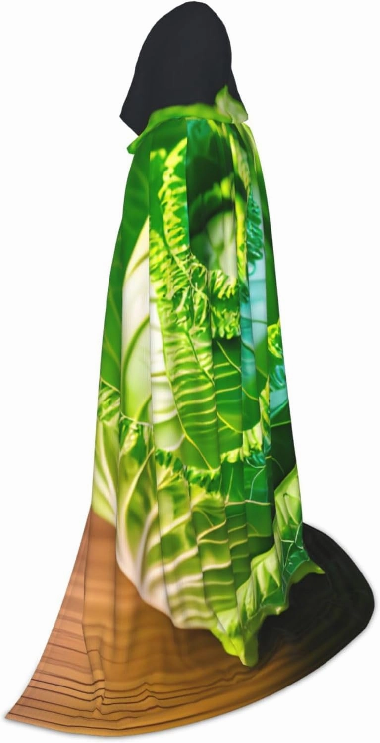 Bright Cabbage Print Carnival Essential Hooded Cloak Adult Unisex Gothic Costume For Role Play Cosplay