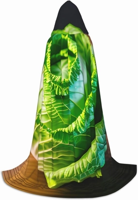 Bright Cabbage Print Carnival Essential Hooded Cloak Adult Unisex Gothic Costume For Role Play Cosplay