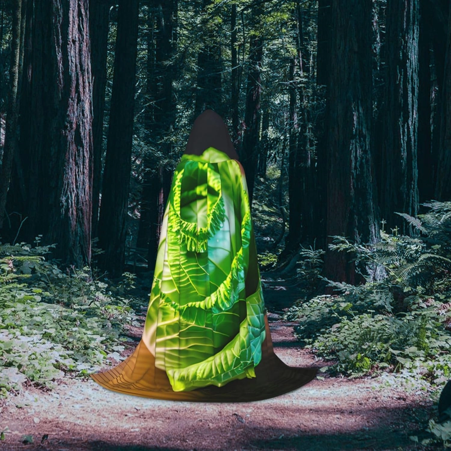 Bright Cabbage Print Carnival Essential Hooded Cloak Adult Unisex Gothic Costume For Role Play Cosplay