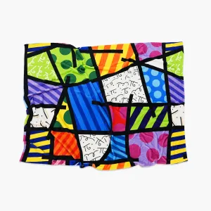 BRITTO Luxe Blanket & Throw - Colorful Artwork Pattern, 60x80in - Durable Fleece Queen Size Throw Blanket for Home Decor, Bedding, and Couch - Colorful Landscape