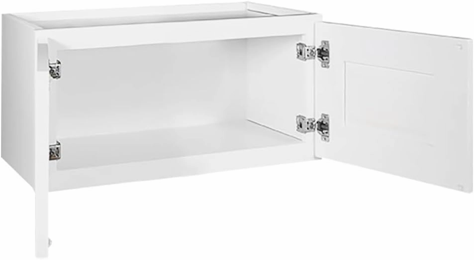 Brookings Shaker Unassembled Bridge Wall Kitchen Cabinet W2412, 24 W x 12 D x 12 H, Painted White with Sherwin Williams®, Solid Wood – Design House, 543264