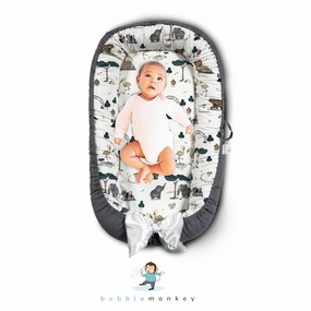 Bubble Monkey Baby Lounger Baby Nest for Tummy Time - Snuggle Me Baby Pillow Lounger, Traveling Bed for Newborn, Pillow