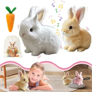Bunby Bunny Realistic Bunny, Bunby My Realistic Bunny Toy, Easter Realistic Bunny Toy, Bunbi Realistic Bunny Jumping, Twitching, Shaking Interactive Bunny Realistic Bunny (Brown White Bunny)
